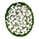 Coroa Clássica Crisântemo Branco