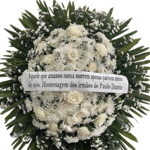 Coroa clássica Flores brancas crisântemo rosas